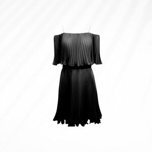 ABS Collection Special Occassion Dress Sz 8 Black‎ Pleated Off Shoulder